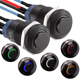 12mm Latching/Momentary Push Button Switch Pre-Wired 150mm High Head Aluminum Alloy Led(Pcs of 2) Customizable - Blue-Latching